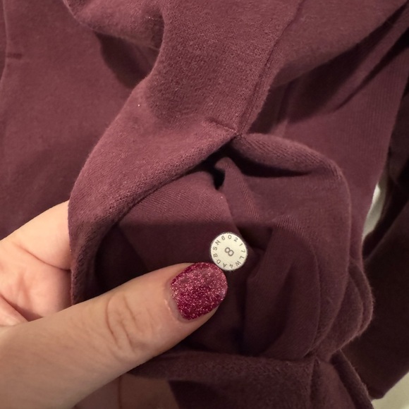 Lululemon Burgundy Full Zip Scuba Hoodie Thumbholes Size 8 - Picture 5 of 6
